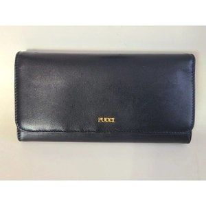 Emilio Pucci: Black Leather Wallet
